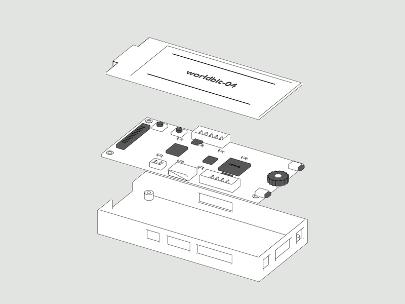 Pricetag-Bit · Explosionsansicht in Line Art