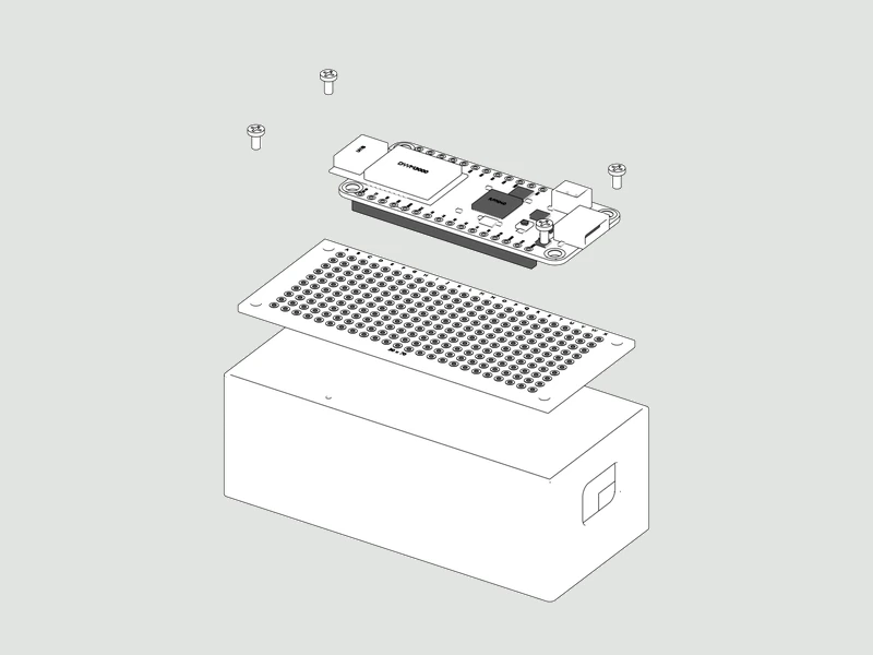 Indoor-Positioning-Bit · Explosionsansicht in Line Art